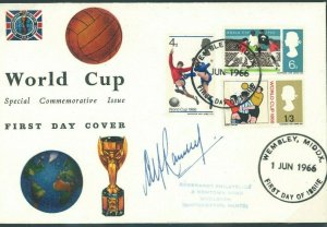 GB First Day Cover WORLD CUP ILLUSTRATED Wembley Signed *Alf Ramsey* 1966 943e 