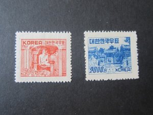 Korea 1952 Sc 183,186 MNH