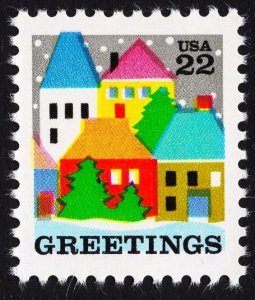 US 2245 MNH VF 22 Cent Christmas Village Scene