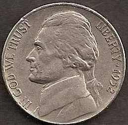 1952-D - Jefferson Nickel - VF