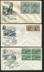 1953 United States Commemoratives First Day Cover Set of 12 - Stamps #1017-1028