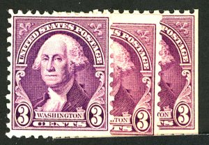U.S. #720-722 MINT MIXED CONDITION