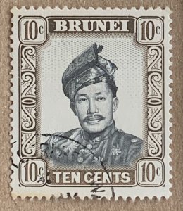 Brunei 1970 10c olive brown, used.  Scott 107a,  CV $0.25.  SG 124a