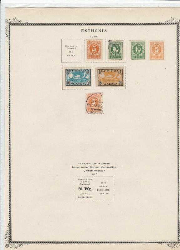 estonia 1919  stamps on page ref r9117