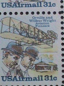 ​UNITED STATES-1979-SC#C91-2-WRIGHT BROTHERS MNH BLOCK STAMPS VERY FINE