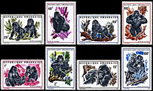 Rwanda 359-366, MNH, Mountain Gorillas
