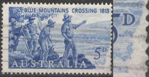 AUSTRALIA - USED STAMP, BLUE MOUNTAINS CROSSING 1813 - PLATE ERROR - LOOK - 1963