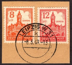 1946, Germany, West Saxony, Used, Sc 14N19, 14N20