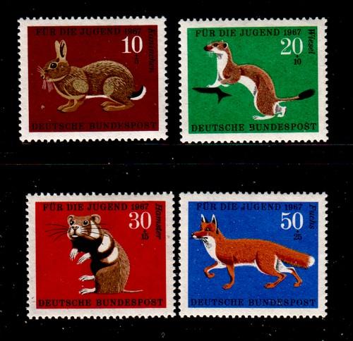 Germany Sc B422-5 1966 Wildlife stamp set mint NH