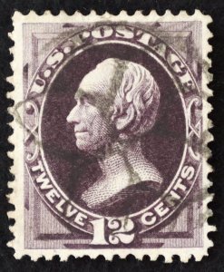 U.S. Used Stamp Scott #162 12c Clay. Circled Geometric Fancy Cancel. Choice!