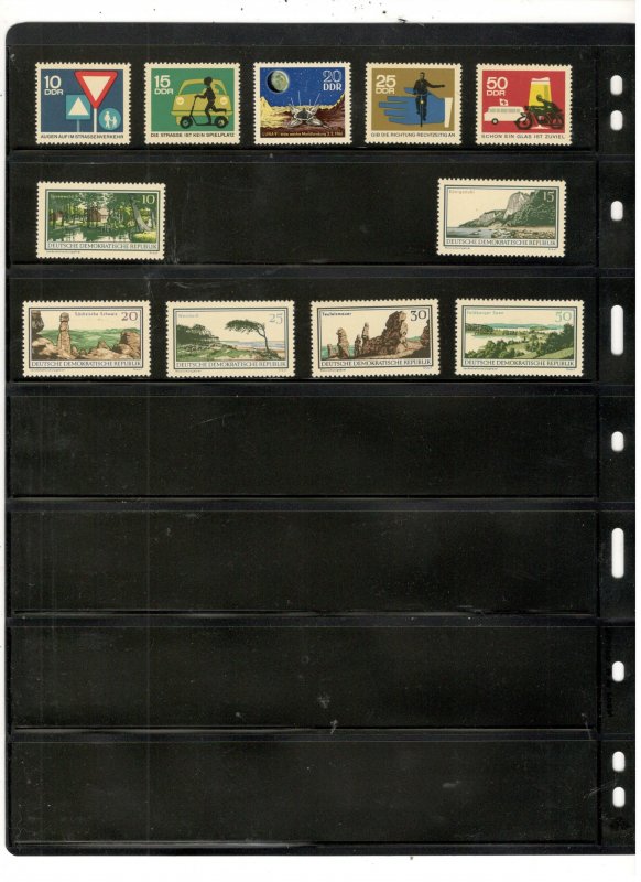GERMANY DDR COLLECTION ON STOCK SHEET, ALL MINT, MOSTLY MNH
