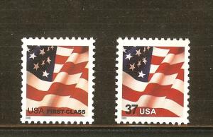 Us Scott # 3620 & 3629f  .37 cent flag issue  2003 water activated, MNH single's