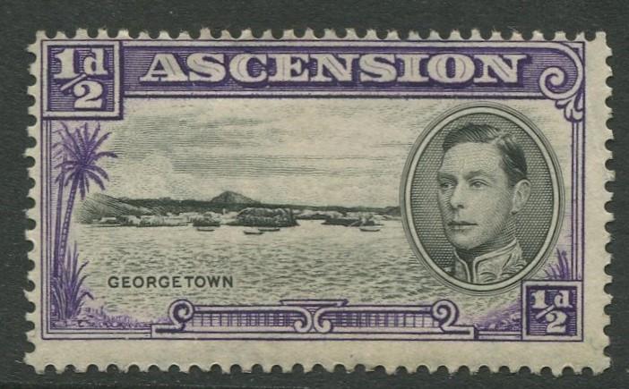 ASCENSION- Scott 40a - KGVI Definitive -1938 - MNG - Single 1/2d Stamp