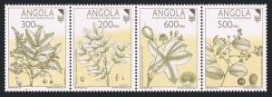 Angola 825-828a strip,MNH.Michel 878C-881C. Medicinal Plants 1992.