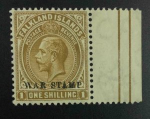 MOMEN: FALKLAND ISLANDS SG #72ba ALBINO OVPT MARGIN MINT OG H £1,900 LOT #63001