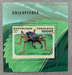 Togo 1996 Beetles MS, MNH. Scott 1712, CV $5.50