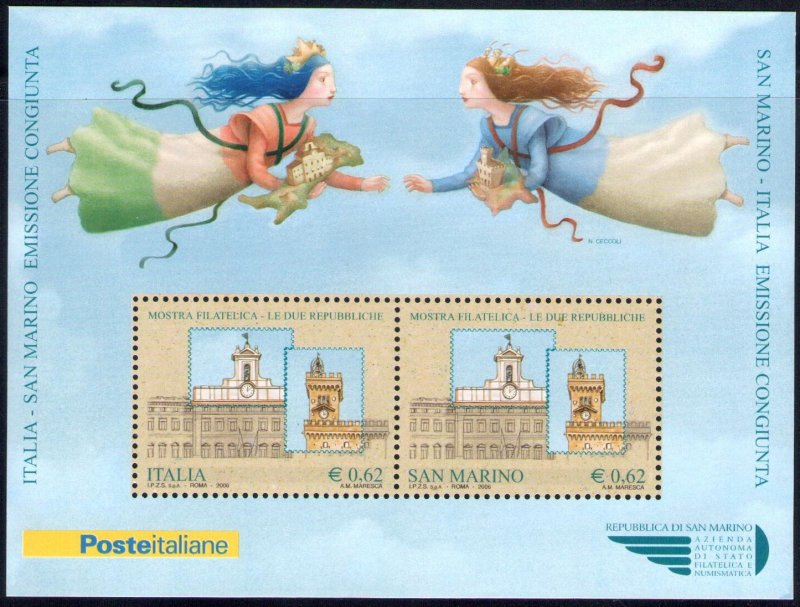 2006 Italy The Two Republics Joint Issue with San Marino BF 42 MNH**