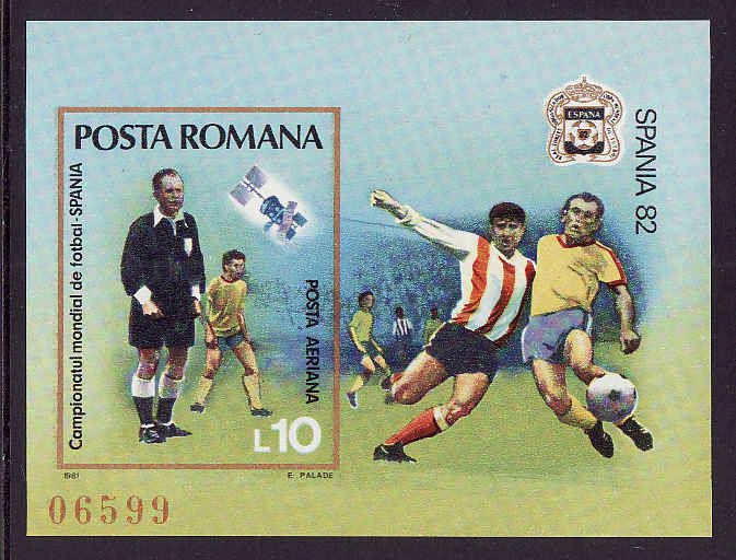 Romania-Sc#3048a-Unused NH imperforate sheet-Sports-World Cu