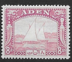 Aden 8  1937    8as fvf mint hinged