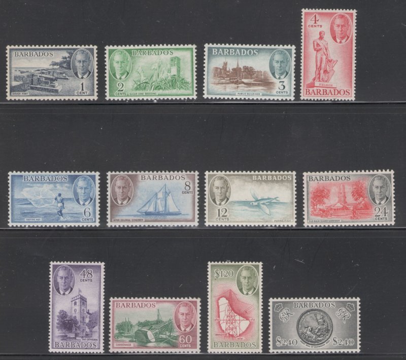 Barbados 1950 King George VI Scenes Scott # 216 - 227 MH