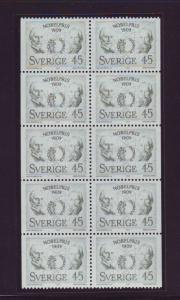 Sweden Sc845a 1969 Nobel Prize stamp booklet pane