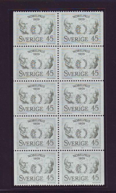 Sweden Sc845a 1969 Nobel Prize stamp booklet pane