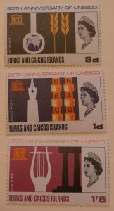 Turks and Caicos 155-7 MNH UNESCO Topical Cat $1.15 Full Set