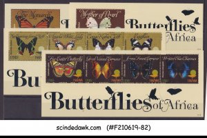 TANZANIA - 2011 BUTTERFLIES OF AFRICA / BUTTERFLY SET OF 4 MIN/SHT MNH