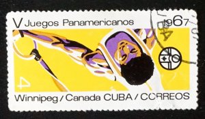 CUBA Sc# 1241  PAN AMERICAN GAMES Winniipeg pan am  4c GYMNASTICS 1967  used cto