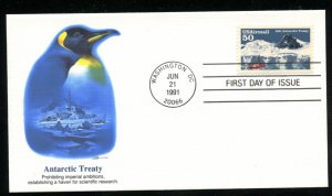 US C130 50c Air Mail Antarctic Treaty, 30th Anniv UA Fleetwood cachet FDC