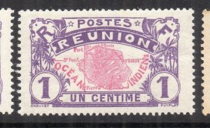 Reunion 1907 MAP TYPE Early Issue Fine Mint Hinged 1c. NW-230840