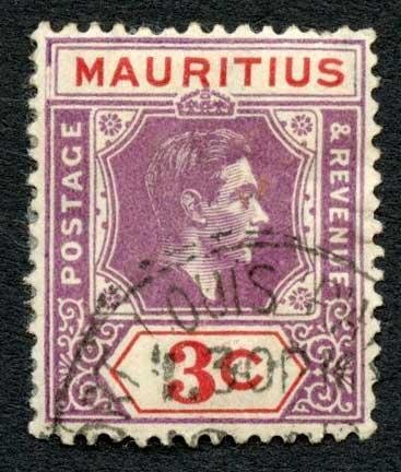 Mauritius SG253b 3c Split frame at left Cat 225 Pounds 