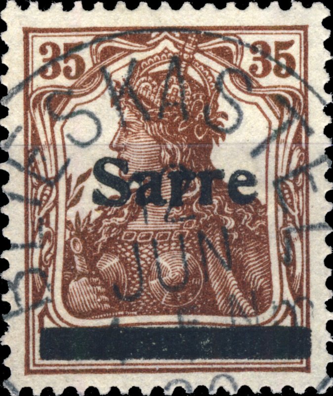 SARRE / SAAR / SAARGEBIET - 1920  BLIESKASTEL  cds (K1) on Mi.11.I 35pf