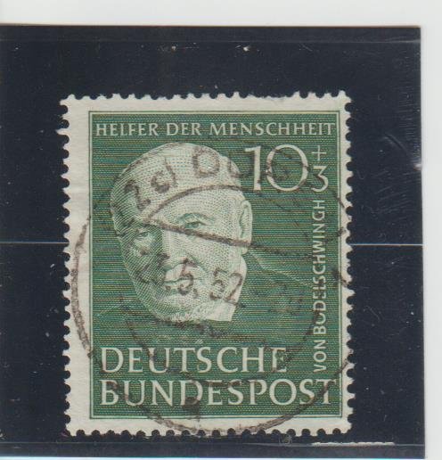 Germany  Scott#  B321  Used  (1951 Friedrich von Bodelschwingh)