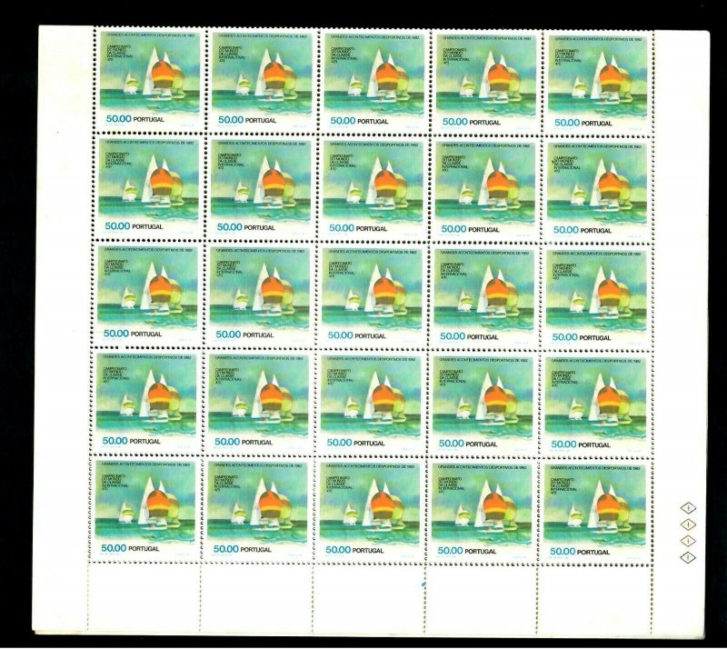 SSH15 Portugal Sailing 1982 S.C.# 1534 Complete Sheet of 50 C.V.$150. VF MNH OG