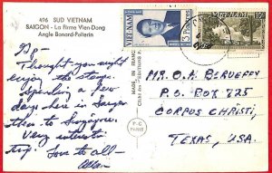 aa3556  - VIETNAM -  Postal History - POSTCARD to the USA  1952