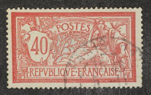 France # 121   40c Category Liberty and Peace  1914x13½ Color red & pale blue