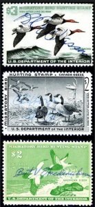 US RW24 RW25 RW32 Duck Stamps Used Signed Autographed Lot of 3