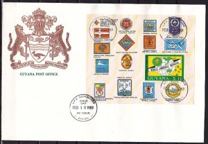 Guyana, Scott cat. 2013. Jamboree s/sheet. Large First day cover. ^