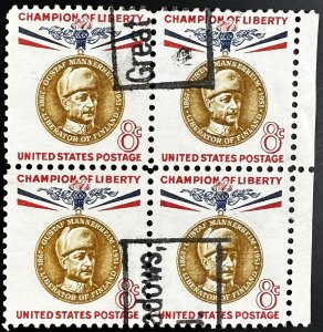 US #1166 Used VF Block of 4 - 8c Champion of Liberty 1960 [BB262]