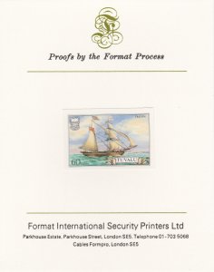 TUVALU 1986  SHIPS  imperf on FORMAT INT PROOF CARD