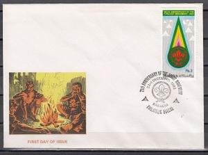 Pakistan, Scott cat. 576. 75th Anniversary of Scouting on a First day cover. ^