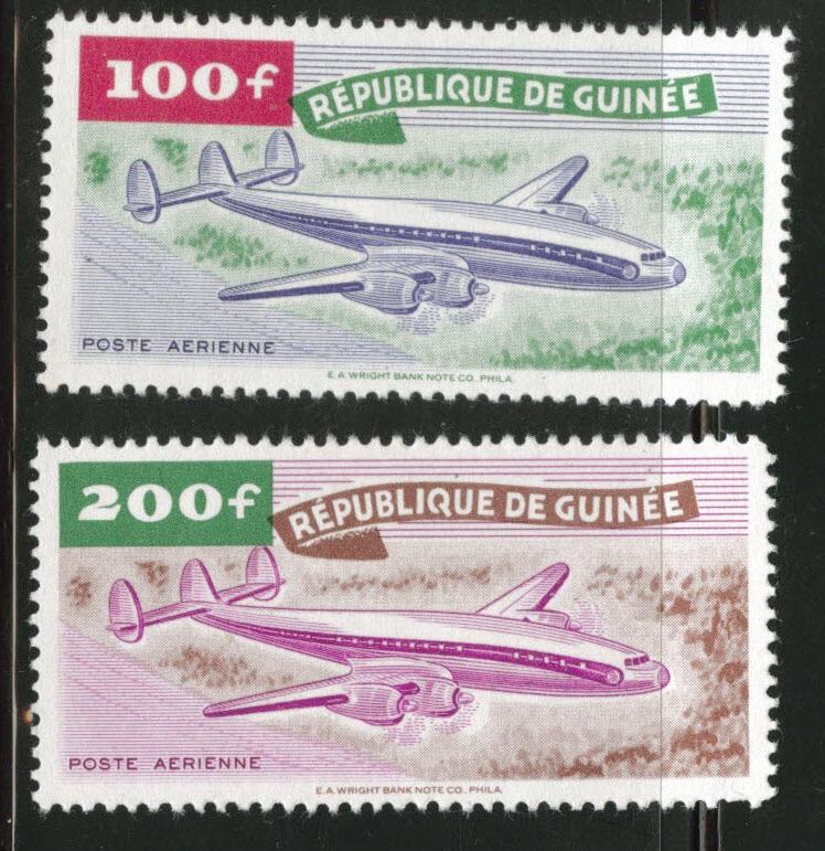 Guinea Scott C14-5 MH* 1959 Lockheed Constellation stamps