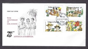 1985 Scouts Antigua & Barbuda Girl Guides 75th anniv FDC