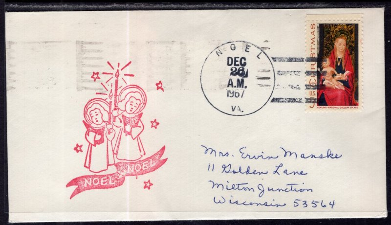 US Christmas Noel,VA 1967 Cover