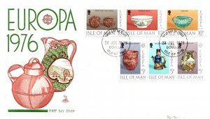 FIRST DAY COVER ISLE OF MAN EUROPA ISSUE SET OF (6) 1976