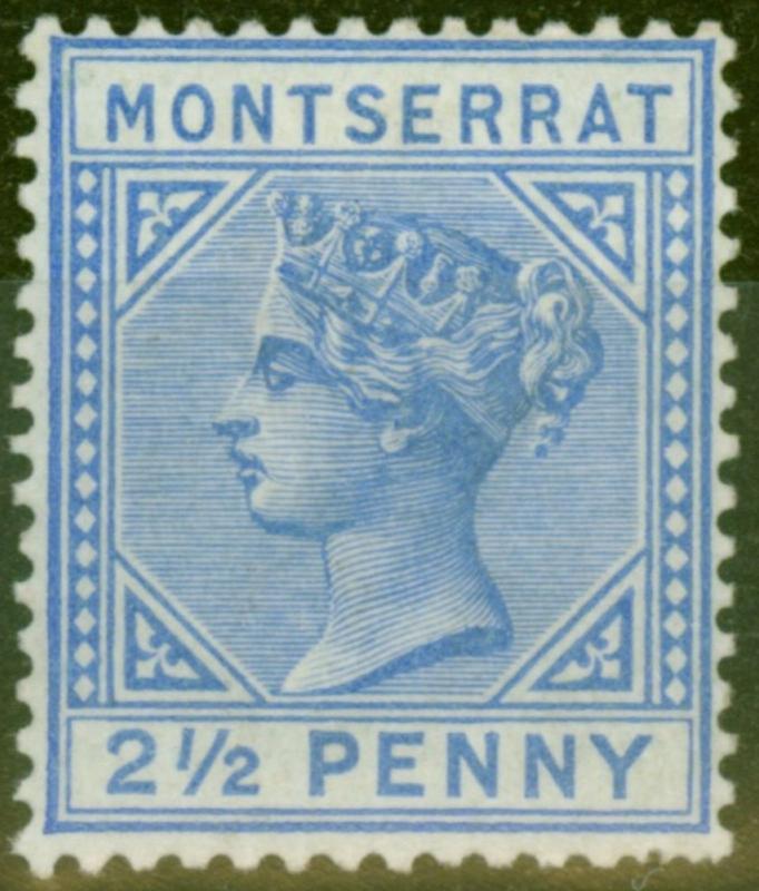 Montserrat 1885 2 1/2d Ultramarine SG10 Fresh Mtd Mint