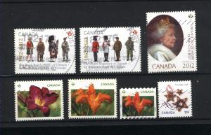 Canada 2519,2527,2529-30,2578,2580,2584 Used 2012 PD