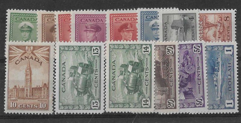 Canada Sc #249-262 complete set of 14 NH VF