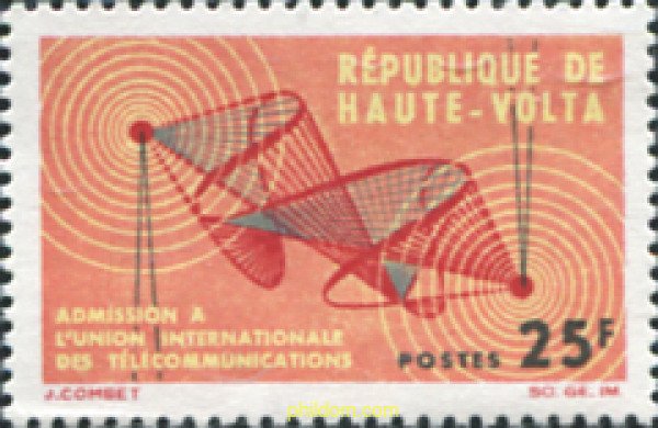 369915 MNH ALTO VOLTA 1964 ADMISION INTERNACIONAL DE LA UNION DE TELECOMUNICA...